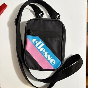 Ellesse Black Belt Bag with Pink and Blue Accents